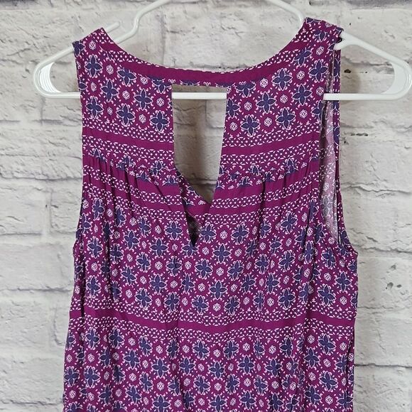 Old Navy Purple Sleeveless V-Neck Shift Dress Women Keyhole Lightweight V-Neck - Picture 7 of 8